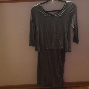Banana Republic grey layered dress.